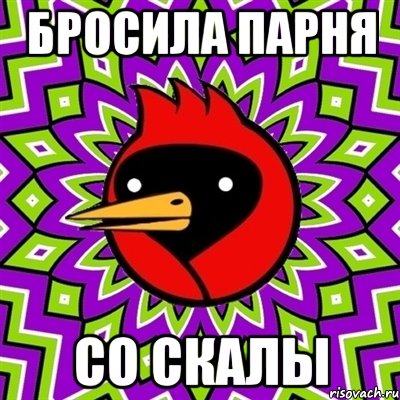 бросила парня СО скалы, Мем Омская птица
