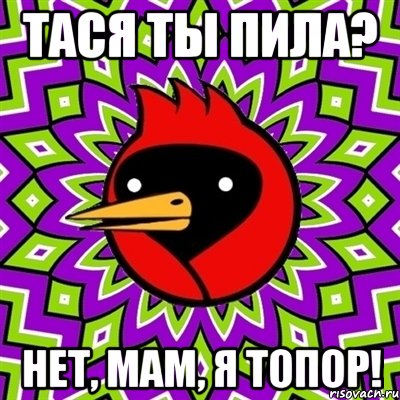 Тася ты пила? Нет, мам, я топор!, Мем Омская птица