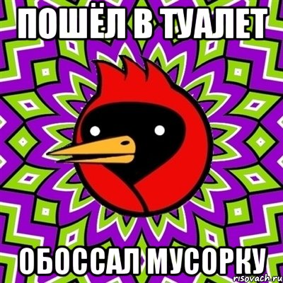 Пошёл в туалет Обоссал мусорку, Мем Омская птица