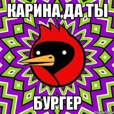 Карина,да ты БУРГЕР, Мем Омская птица