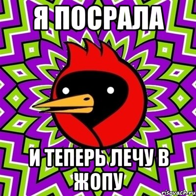 я посрала и теперь лечу в жопу, Мем Омская птица
