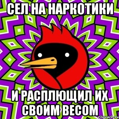сел на наркотики и расплющил их своим весом, Мем Омская птица