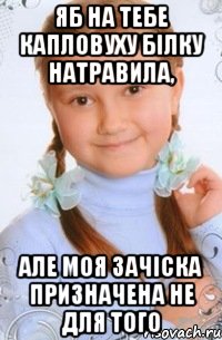яб на тебе капловуху білку натравила, але моя зачіска призначена не для того