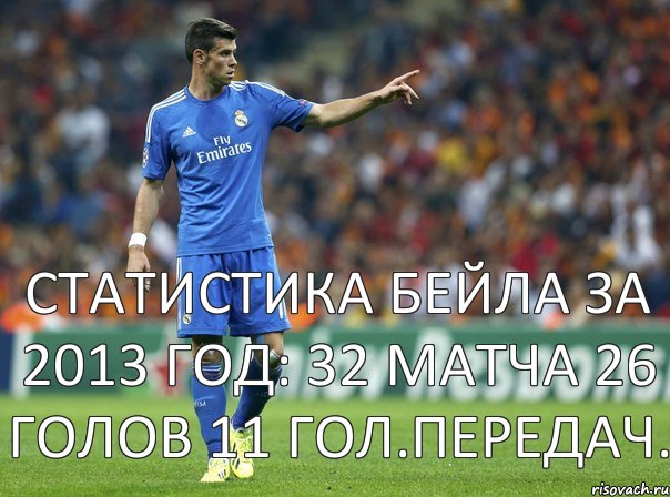 Статистика Бейла за 2013 год: 32 матча 26 голов 11 гол.передач., Комикс опрпрв