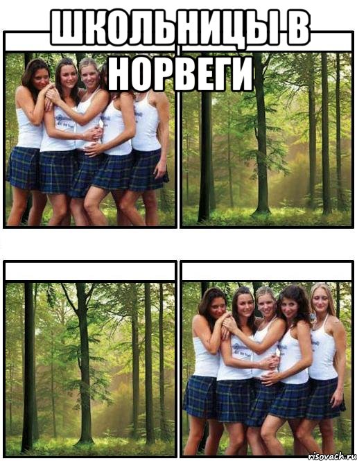 Школьницы в Норвеги 