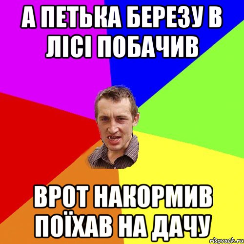 А петька березу в лісі побачив врот накормив поїхав на дачу, Мем Чоткий паца