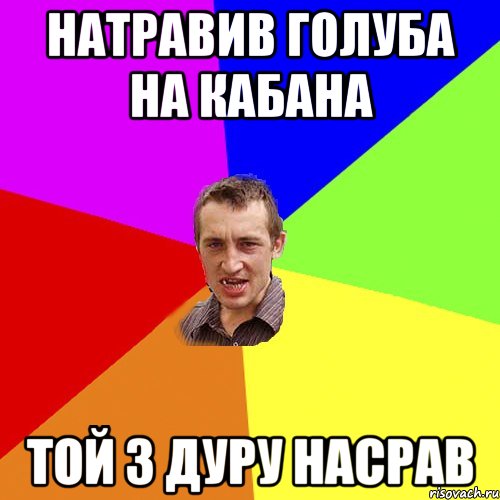 Натравив голуба на кабана той з дуру насрав, Мем Чоткий паца