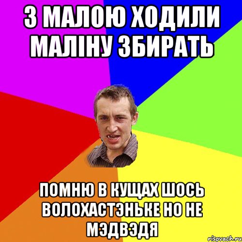 з малою ходили малiну збирать помню в кущах шось волохастэньке но не мэдвэдя, Мем Чоткий паца