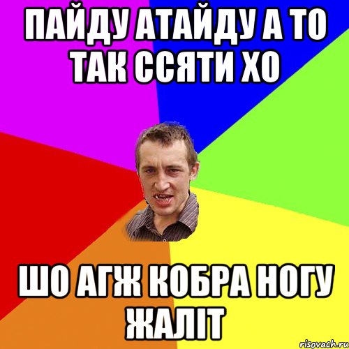 пайду атайду а то так ссяти хо шо агж кобра ногу жаліт, Мем Чоткий паца