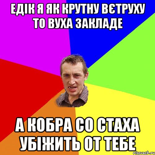 Едік я як крутну вєтруху то вуха закладе а кобра со стаха убіжить от тебе, Мем Чоткий паца