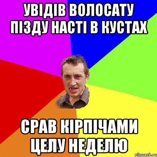 увідів волосату пізду насті в кустах срав кірпічами целу неделю, Мем Чоткий паца