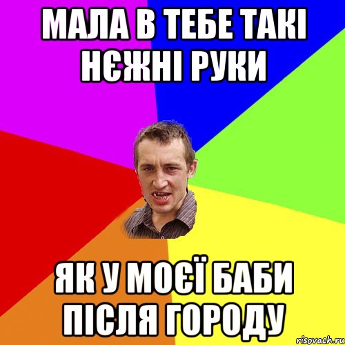 мала в тебе такі нєжні руки як у моєї баби після городу, Мем Чоткий паца