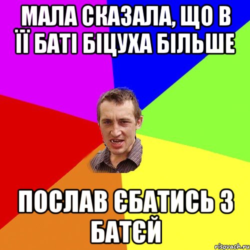 МАЛА СКАЗАЛА, ЩО В ЇЇ БАТІ БІЦУХА БІЛЬШЕ ПОСЛАВ ЄБАТИСЬ З БАТЄЙ, Мем Чоткий паца