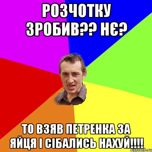 розчотку зробив?? нє? то взяв петренка за яйця і сібались нахуй!!!!, Мем Чоткий паца