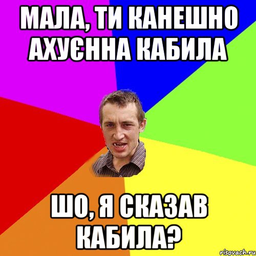 мала, ти канешно ахуєнна кабила шо, я сказав кабила?, Мем Чоткий паца