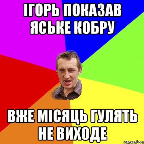 Ігорь показав Яське кобру вже місяць гулять не виходе, Мем Чоткий паца