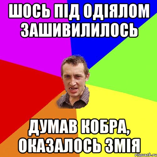 ШОСЬ ПІД ОДІЯЛОМ ЗАШИВИЛИЛОСЬ ДУМАВ КОБРА, ОКАЗАЛОСЬ ЗМІЯ, Мем Чоткий паца