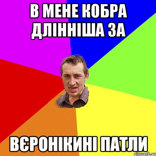 в мене кобра длінніша за вєронікині патли, Мем Чоткий паца