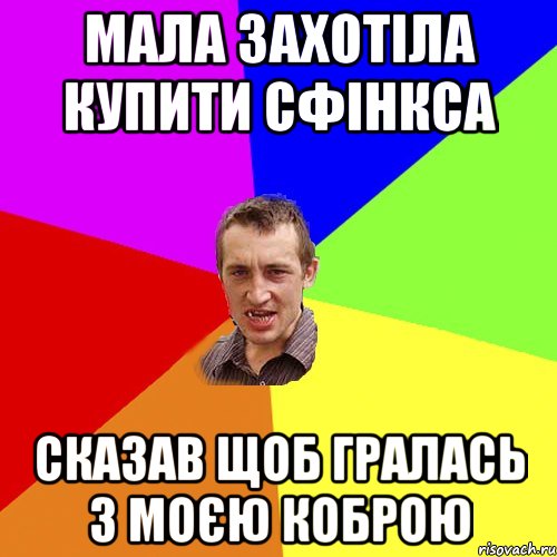 Мала захотіла купити сфінкса Сказав щоб гралась з моєю коброю, Мем Чоткий паца