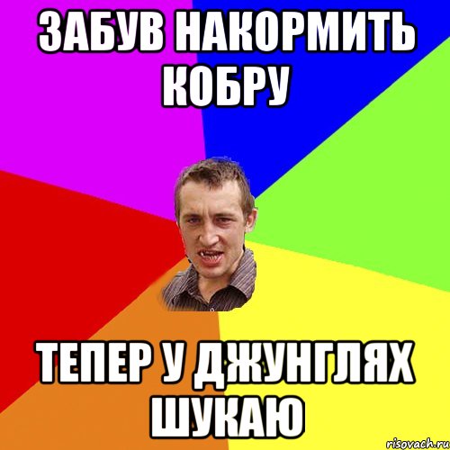 Забув накормить кобру тепер у джунглях шукаю, Мем Чоткий паца