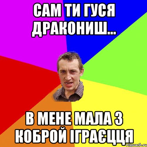 сам ти гуся дракониш... в мене мала з коброй іграєцця, Мем Чоткий паца