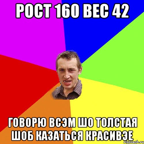 рост 160 вес 42 говорю всэм шо толстая шоб казаться красивэе, Мем Чоткий паца