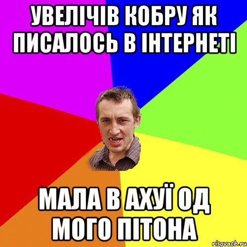 увелічів кобру як писалось в інтернеті мала в ахуї од мого пітона, Мем Чоткий паца