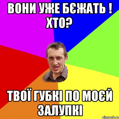 Вони уже бєжать ! Хто? Твої губкі по моєй залупкі, Мем Чоткий паца