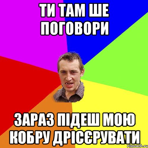 Ти там ше поговори зараз підеш мою кобру дрісєрувати, Мем Чоткий паца