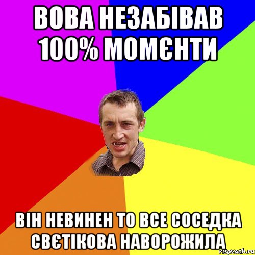 вова незабівав 100% момєнти він невинен то все соседка свєтікова наворожила, Мем Чоткий паца