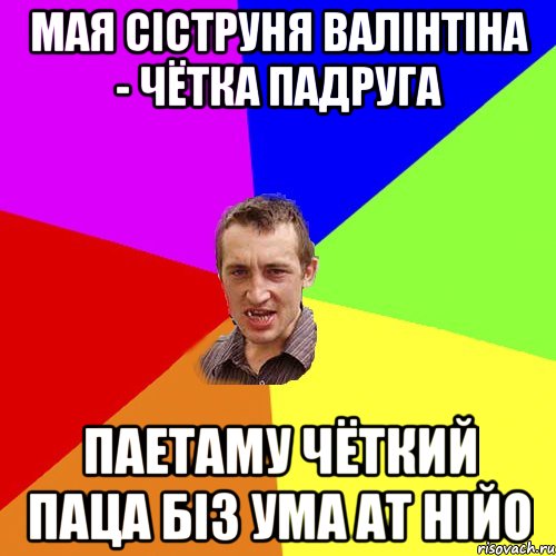 Мая сіструня валінтіна - чётка падруга паетаму чёткий паца біз ума ат нійо, Мем Чоткий паца