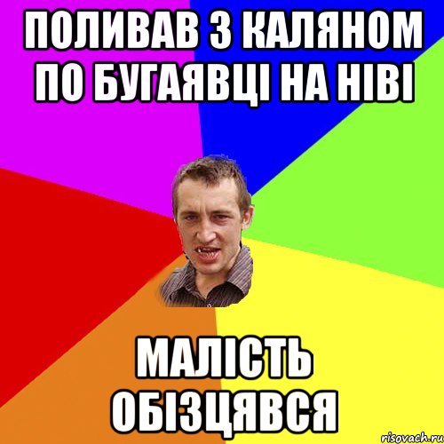 поливав з КАЛЯНОМ по БУГАЯВЦI на НIВI малiсть обiзцявся, Мем Чоткий паца