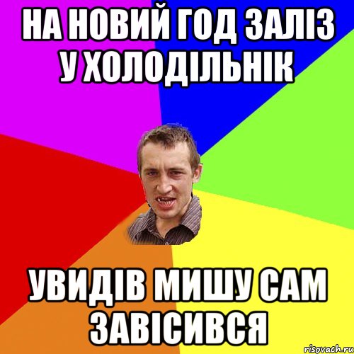 на новий год заліз у холодільнік увидів мишу сам завісився, Мем Чоткий паца