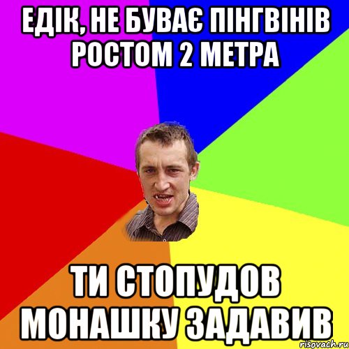 Едік, не буває пінгвінів ростом 2 метра Ти стопудов монашку задавив, Мем Чоткий паца