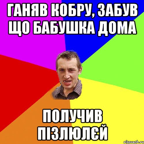 ганяв кобру, забув що бабушка дома получив пізлюлєй, Мем Чоткий паца