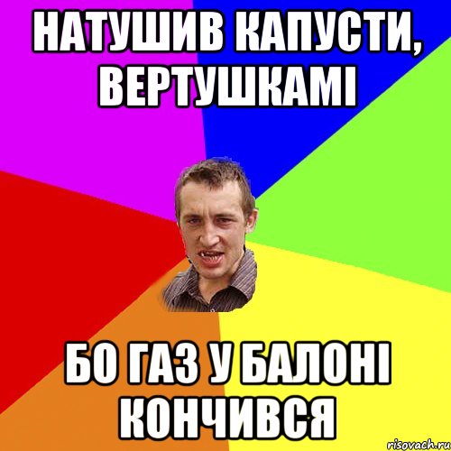 Натушив капусти, вертушкамі бо газ у балоні кончився, Мем Чоткий паца