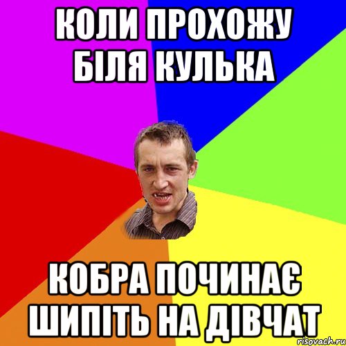 Коли прохожу біля кулька Кобра починає шипіть на дівчат, Мем Чоткий паца