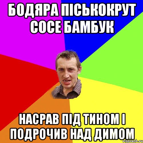 Бодяра піськокрут сосе бамбук насрав під тином і подрочив над димом, Мем Чоткий паца