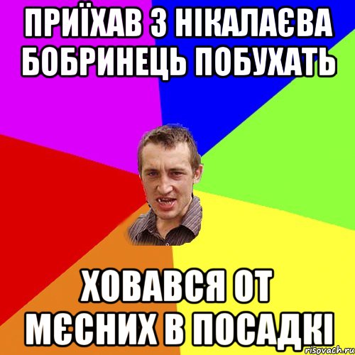 Приїхав з Нікалаєва Бобринець побухать ховався от мєсних в посадкі, Мем Чоткий паца