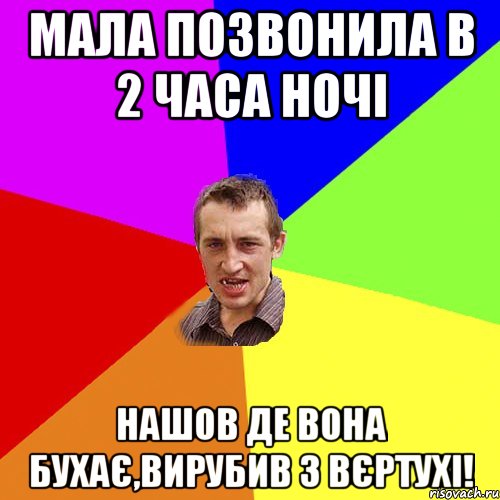 Мала позвонила в 2 часа ночі нашов де вона бухає,вирубив з вєртухі!, Мем Чоткий паца