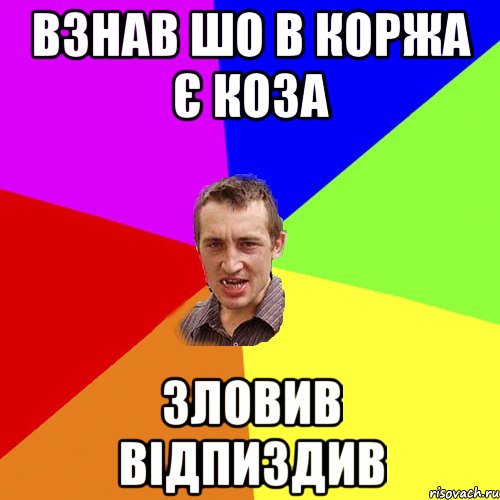 Взнав шо в коржа є коза Зловив відпиздив, Мем Чоткий паца