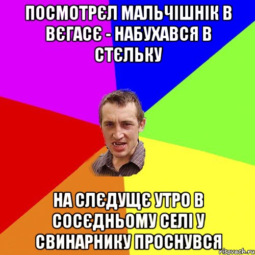 Посмотрєл мальчішнік в вєгасє - набухався в стєльку на слєдущє утро в сосєдньому селі у свинарнику проснувся, Мем Чоткий паца