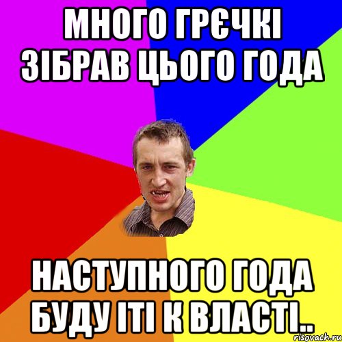 много грєчкі зібрав цього года наступного года буду іті к Власті.., Мем Чоткий паца