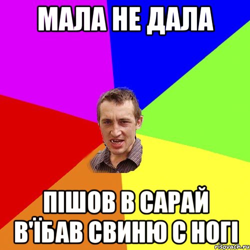 мала не дала пішов в сарай в'їбав свиню с ногі, Мем Чоткий паца