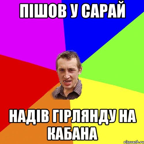 пішов у сарай надів гірлянду на кабана, Мем Чоткий паца