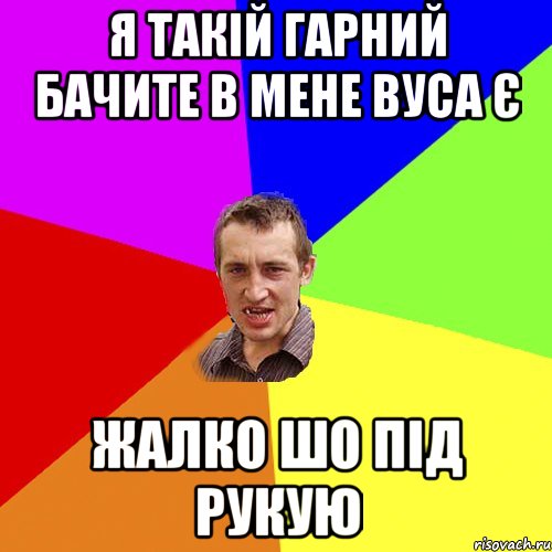 Я такій гарний бачите в мене вуса є жалко шо під рукую, Мем Чоткий паца