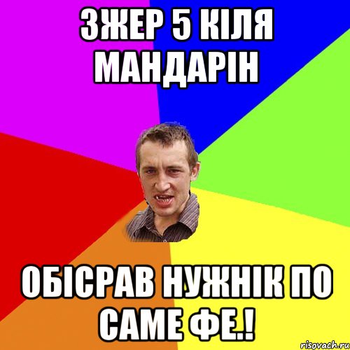 Зжер 5 кіля мандарін Обісрав нужнік по саме фе.!, Мем Чоткий паца