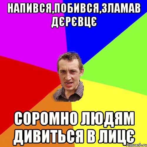 НАПИВСЯ,ПОБИВСЯ,ЗЛАМАВ ДЄРЄВЦЄ СОРОМНО ЛЮДЯМ ДИВИТЬСЯ В ЛИЦЄ, Мем Чоткий паца