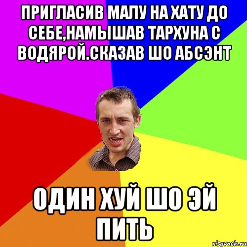 пригласив малу на хату до себе,намышав тархуна с водярой.Сказав шо Абсэнт Один хуй шо эй пить, Мем Чоткий паца