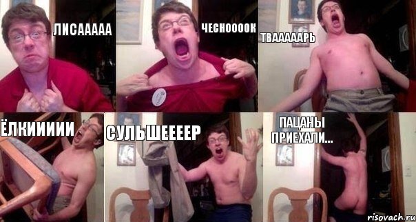 лисааааа чесноооок твааааарь ёлкиииии сульшеееер пацаны приехали...